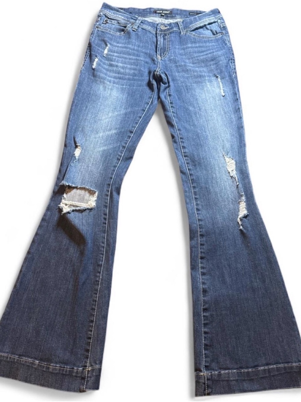 Dear John Distressed Blue Flare Jeans